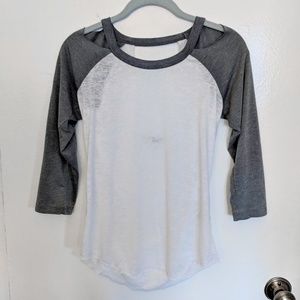 Baseball Tee with Cutout back and Sleeve Detail